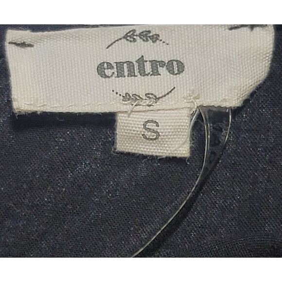 Entro Black Multicolor Embroidered Floral Peasant Top Small Lightweight Flowy - Picture 3 of 6